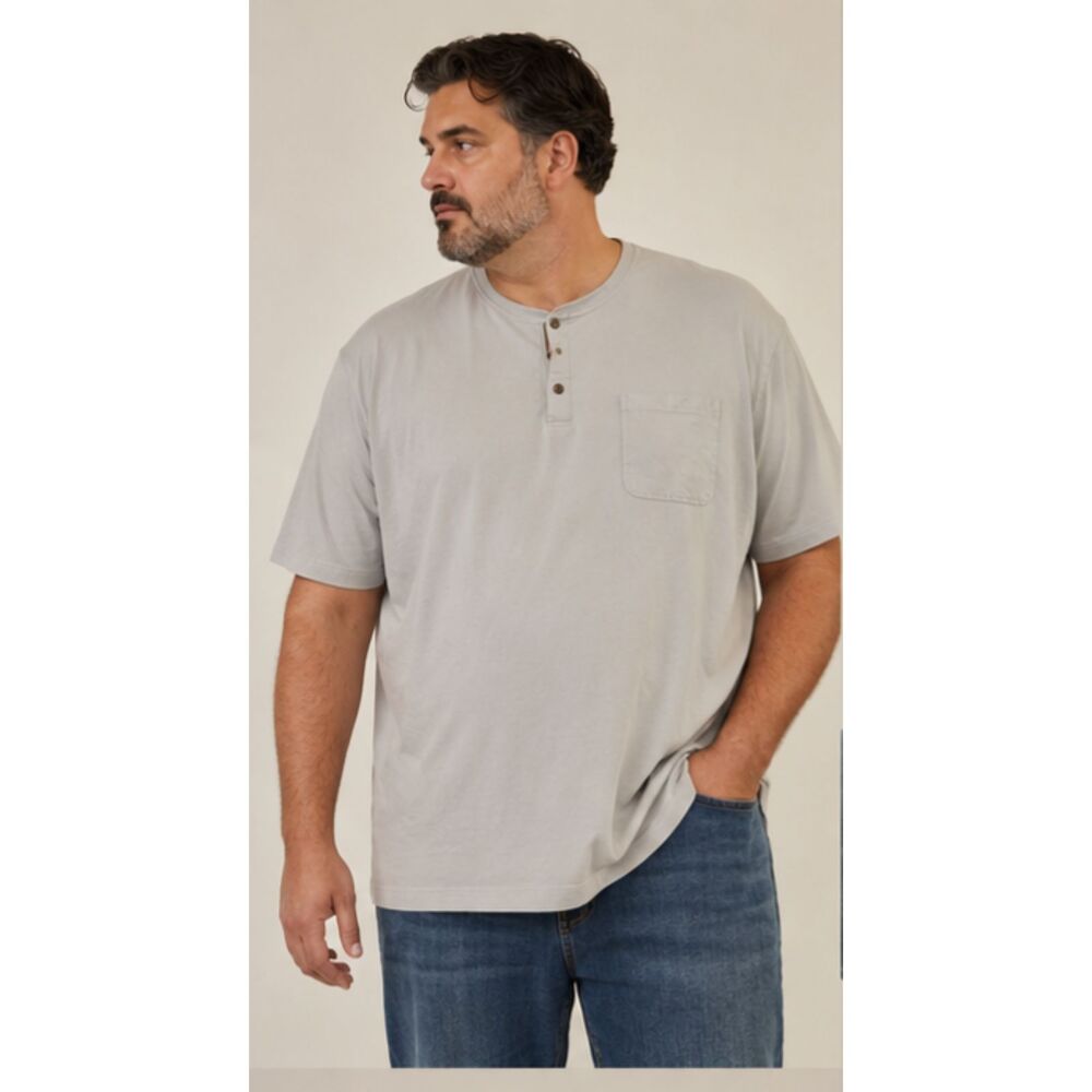 RedHead Pocket Henley Tee Light Gray 3XL Casual